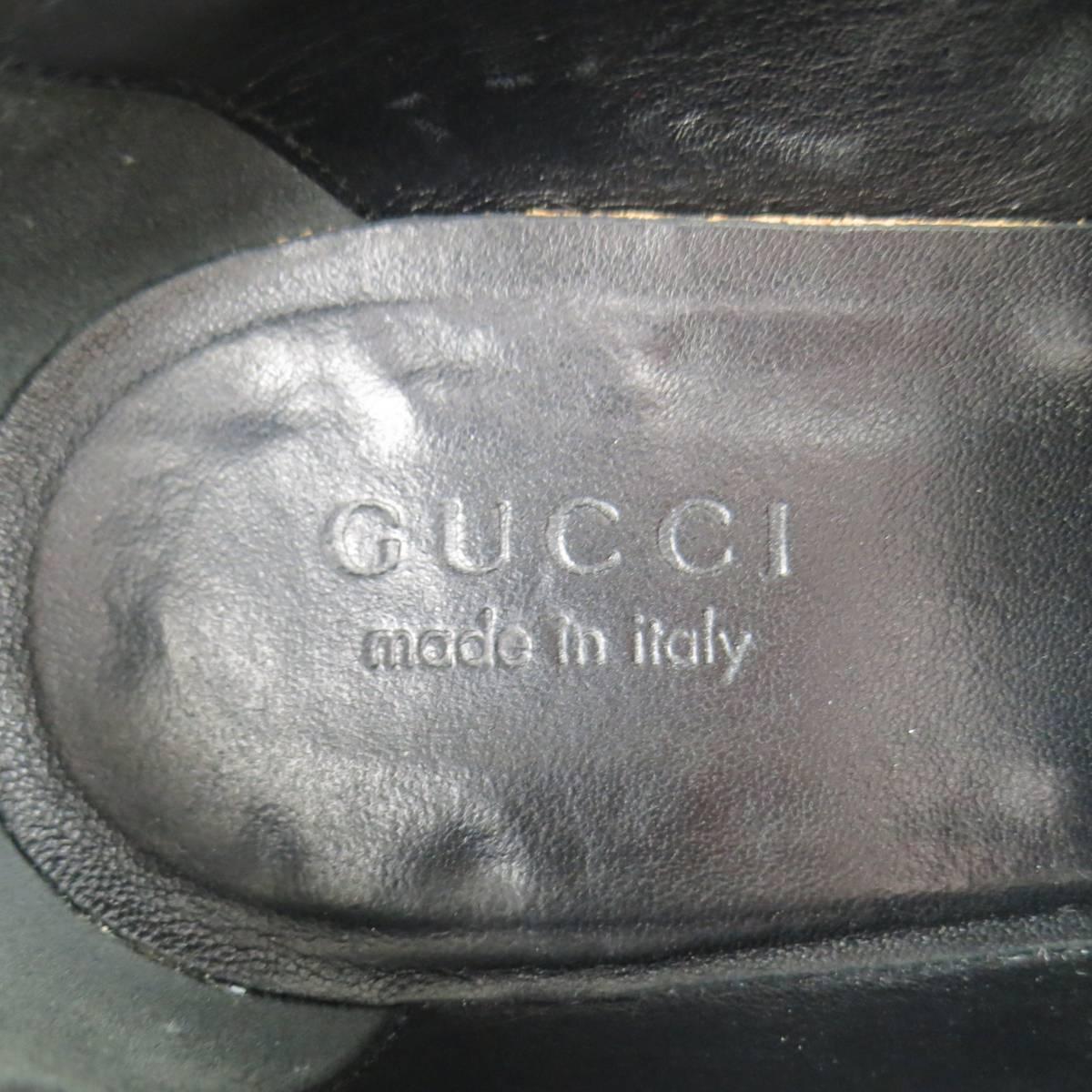 Men's GUCCI Loafers - Size 10.5 Black Patent Leather Horsebit Dress Shoes 3