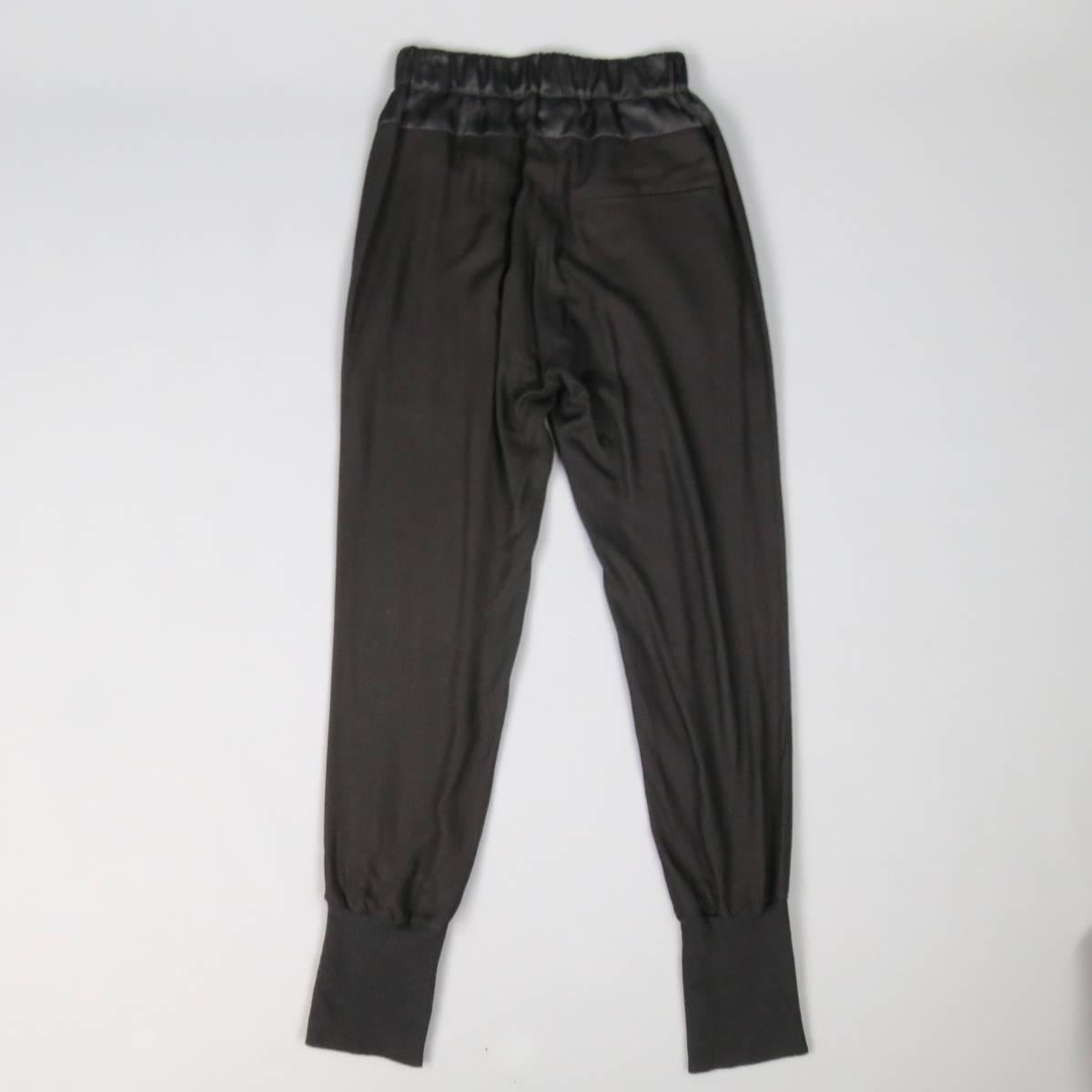 ANN DEMEULEMEESTER Size 4 Black Rayon Thick Silk Waistband Trousers In Excellent Condition In San Francisco, CA