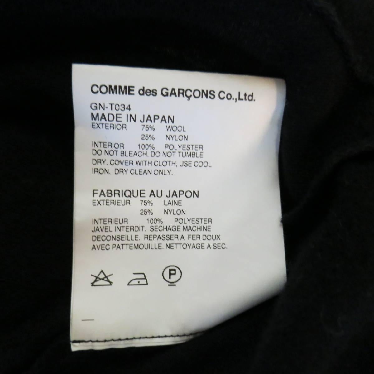 COMME des GARCONS Spring 2015 XS Black Mixed Fabrics Wool / Nylon T-shirt Dress 5
