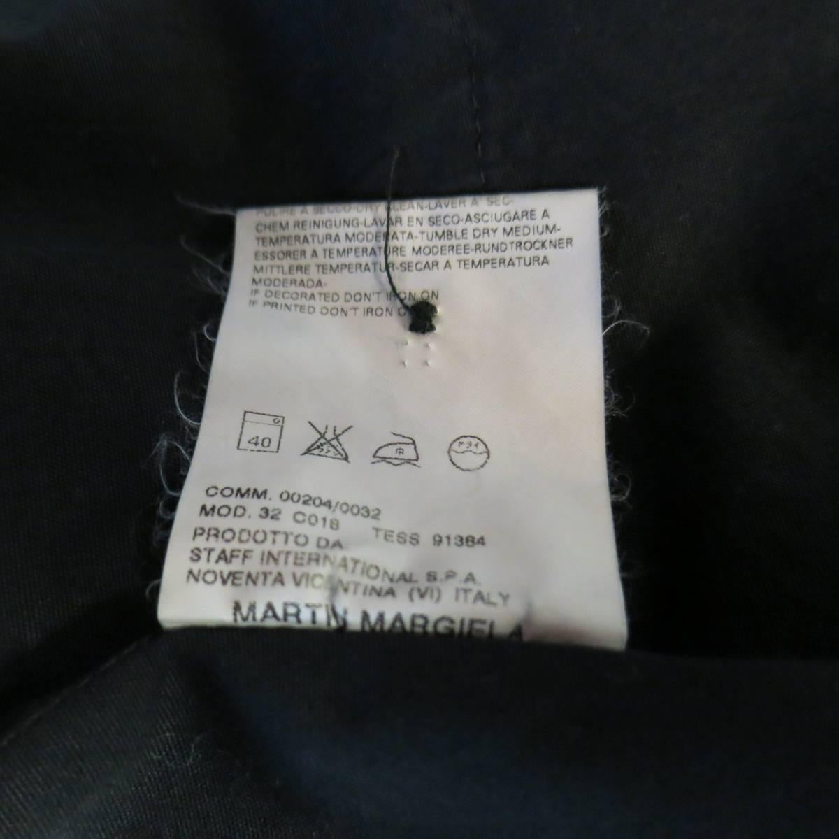 Vintage MAISON MARTIN MARGIELA 6 Black Cotton Hidden Placket Tight Fit Shirt 4