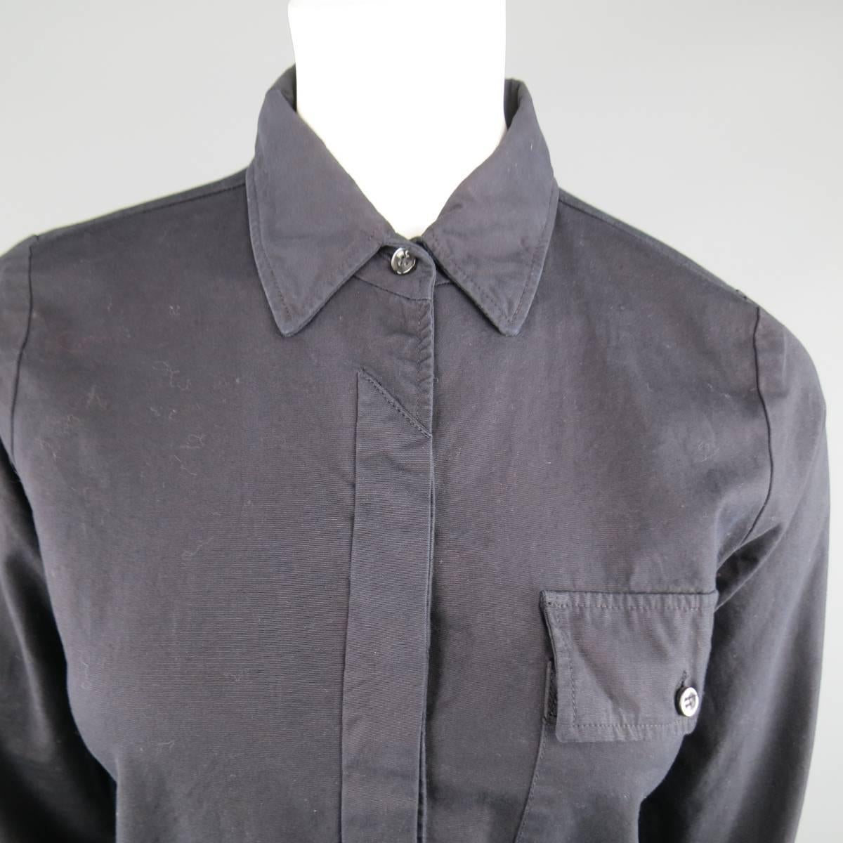 Vintage MAISON MARTIN MARGIELA solid black cotton 