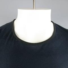 Men's DIOR HOMME Size L Navy Coton Jersey Asymmetrical Drape T Shirt