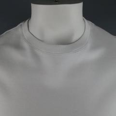 HERMES Size XL White Pique Ebroidered Emblem Ras du Cou Pocket T-shirt