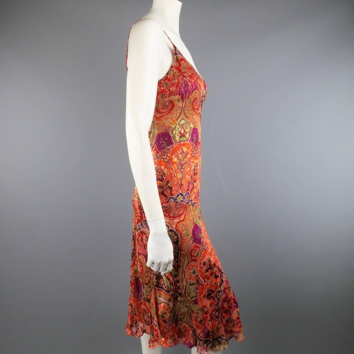burnt orange slip dress