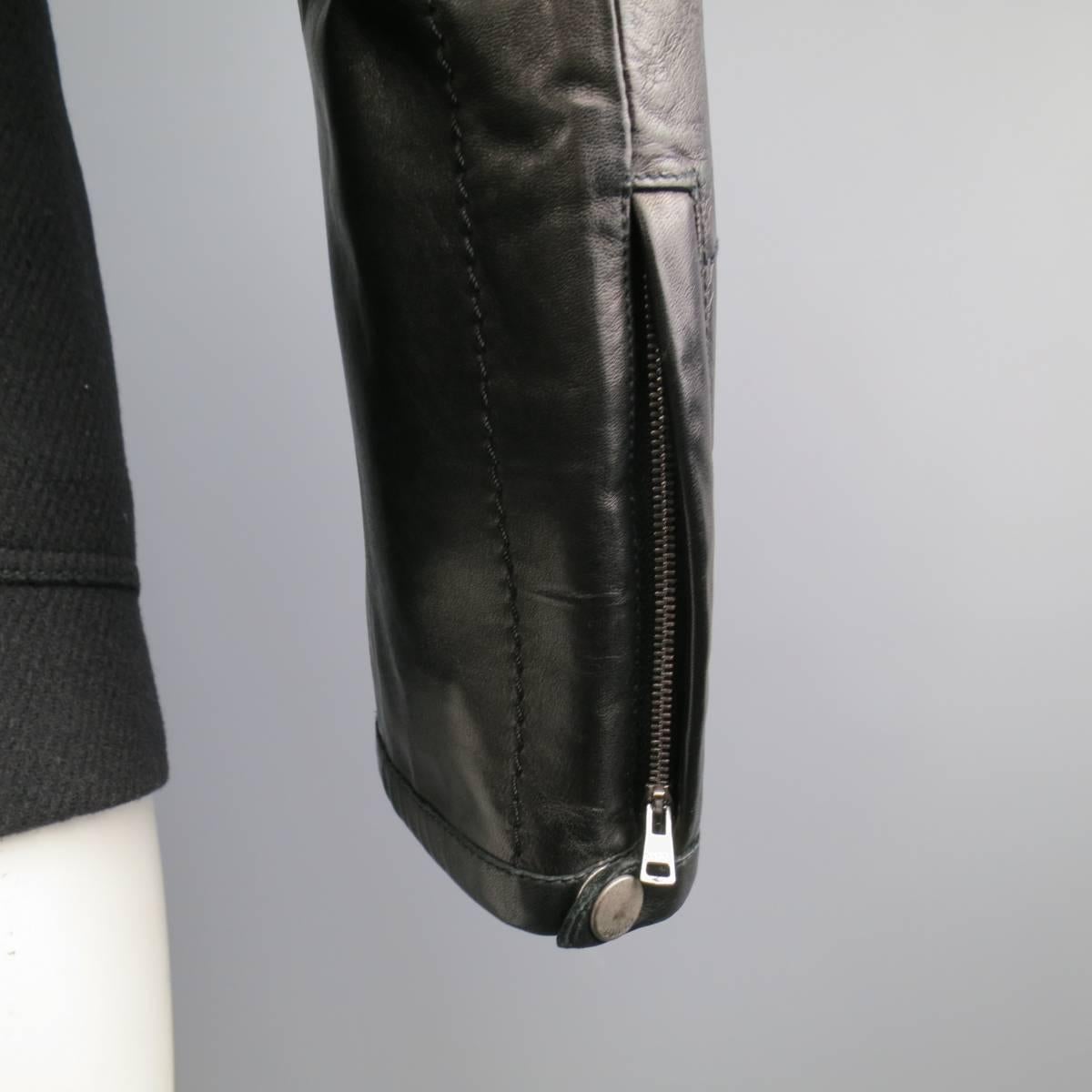 Men's GUCCI 40 Black Wool Blend Motorcycle Jacket Sleeve Sport Coat 3