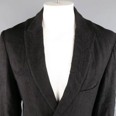FORME 3’3204322896  42 Black Wrinkle Textured Wool Single Button Sport Coat