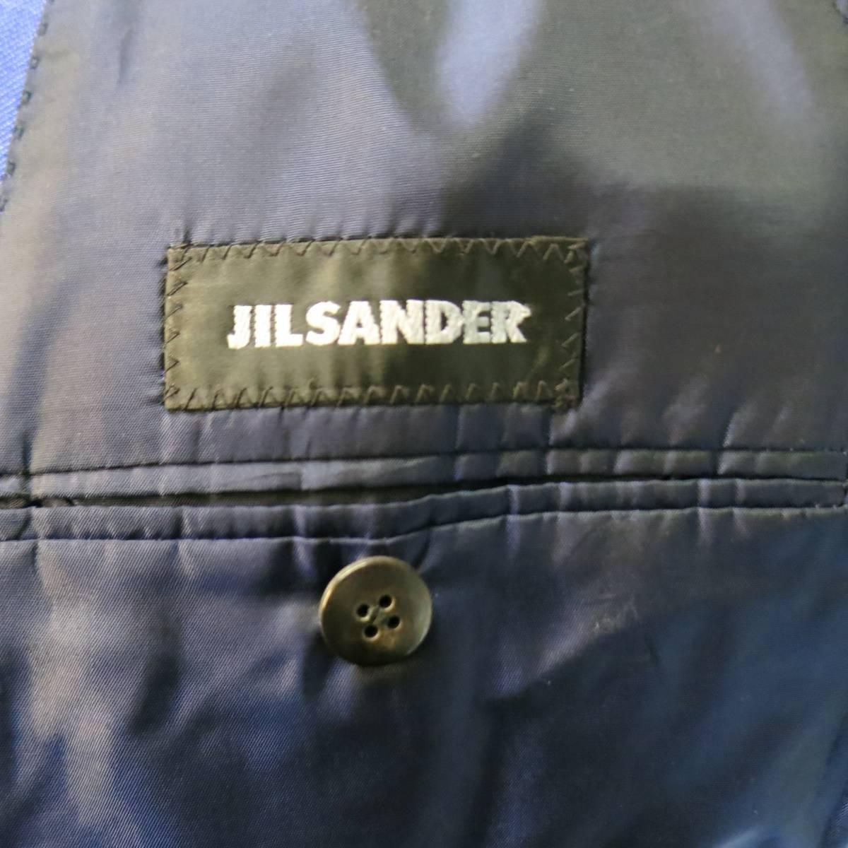 Men's JIL SANDER 36 Short Royal Blue Double Breasted Peak Lapel Sport Coat 2