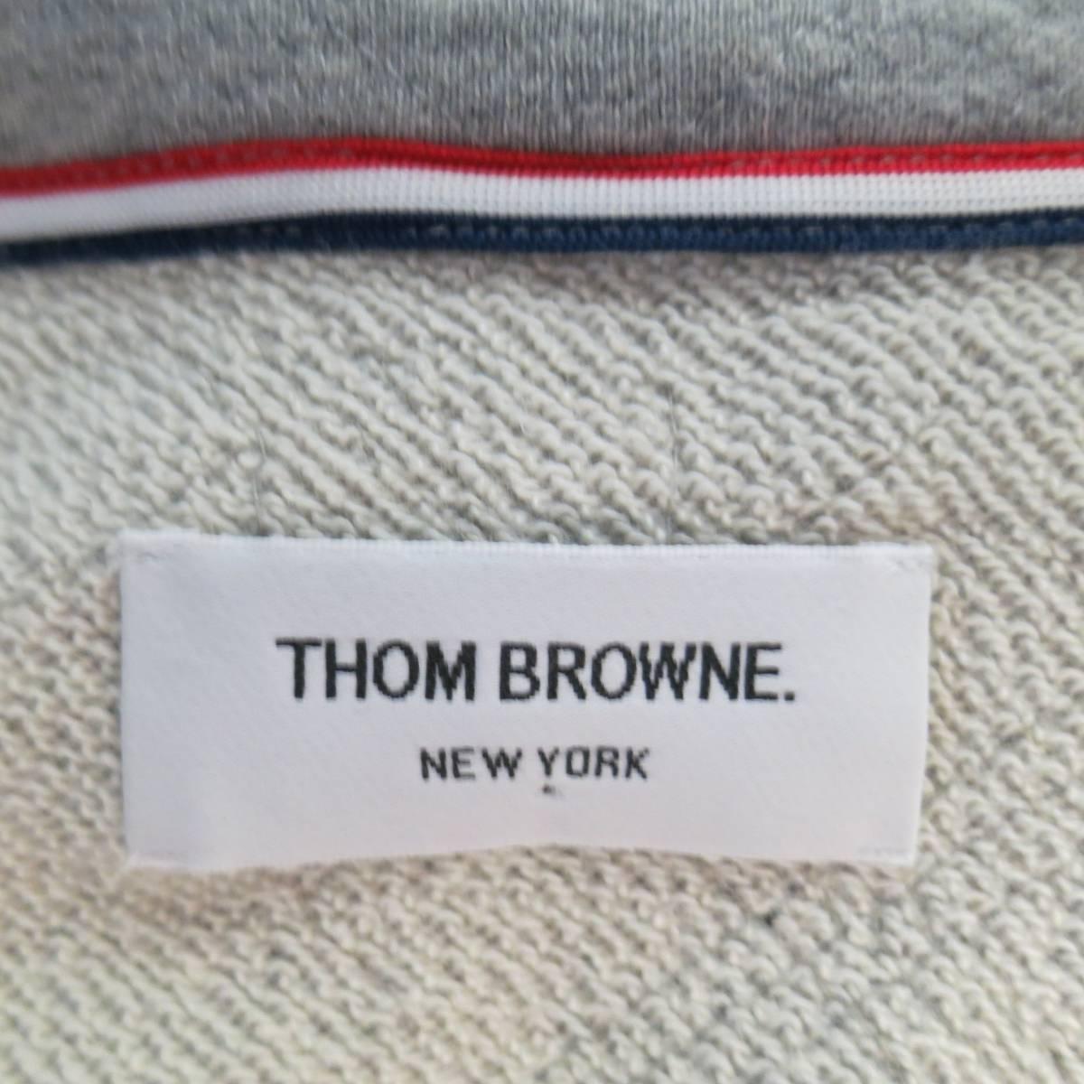 THOM BROWNE Size M Heather Gray Quilted French Terrycloth Cotton 4 Bar Hoodie 4