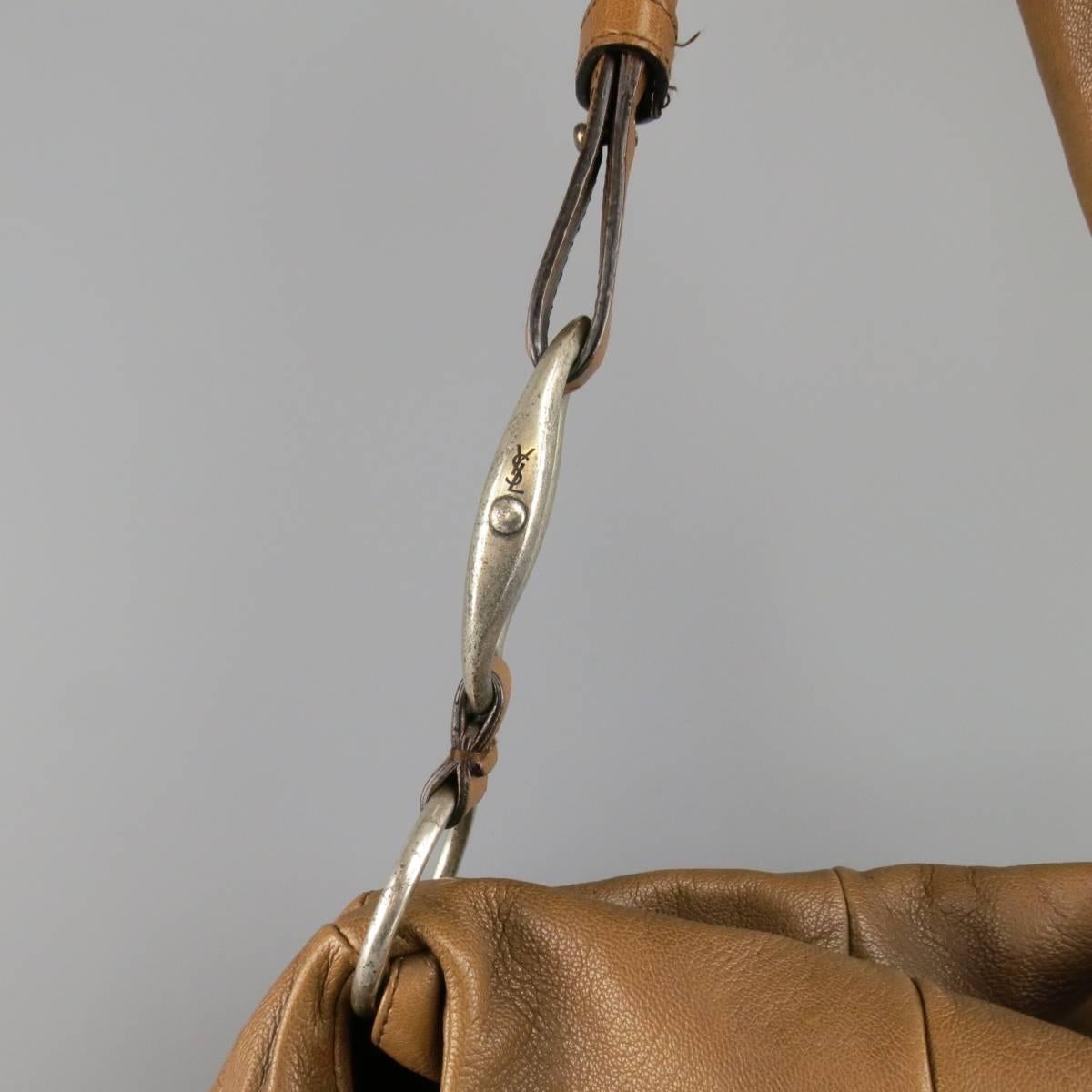 YVES SAINT LAURENT by TOM FORD 2003 Brown Leather Gathered Shoulder Bag 1