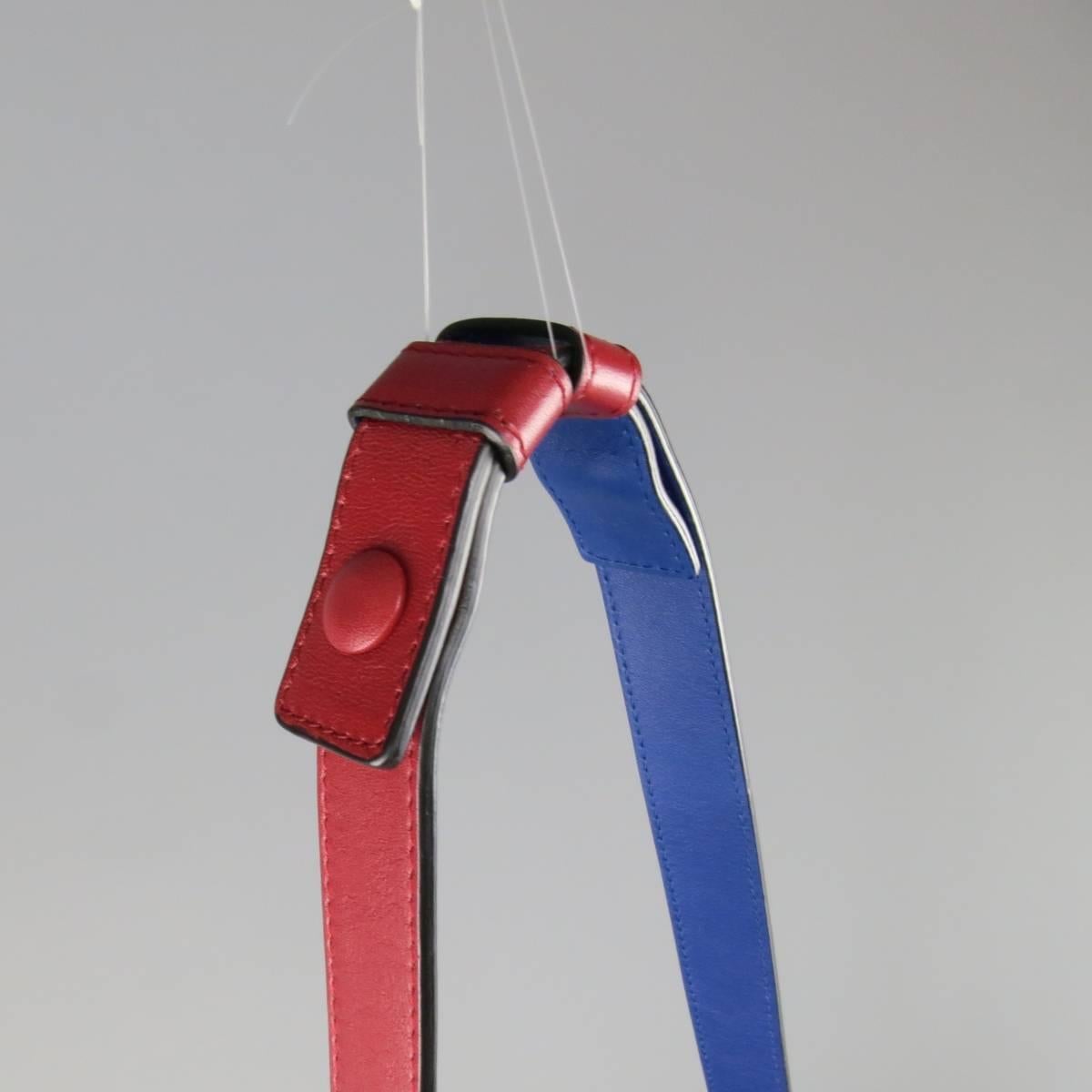 PROENZA SCHOULER Red & Blue Color Block Leather Shoulder Bag 2