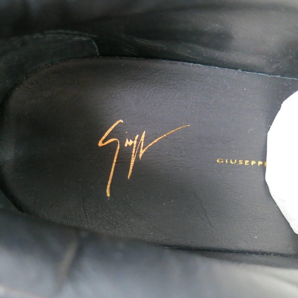 Men's GIUSEPPE ZANOTTI Size 12 Black & Gold Textured Runner Sneakers 6