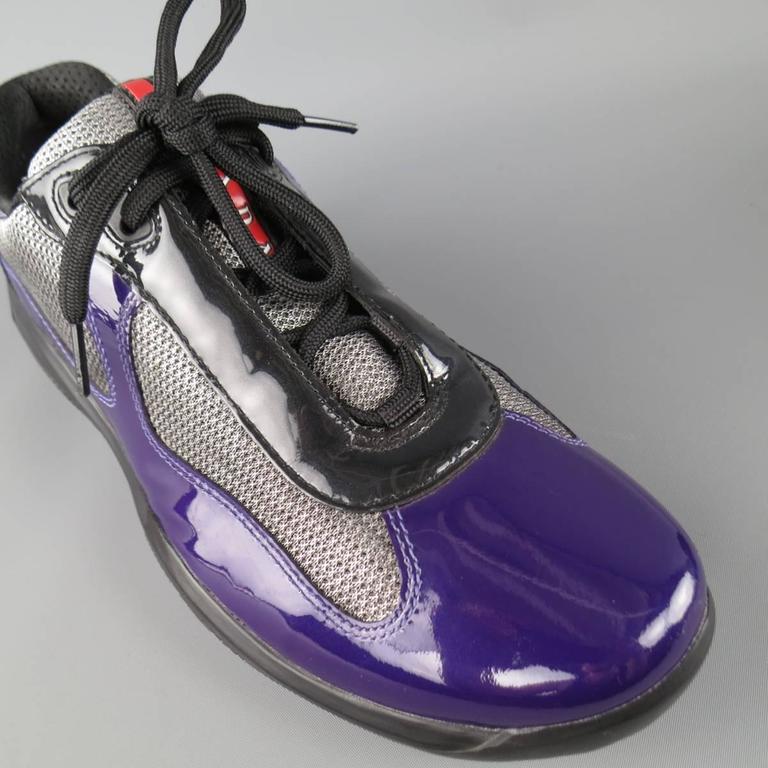 mens silver prada sneakers
