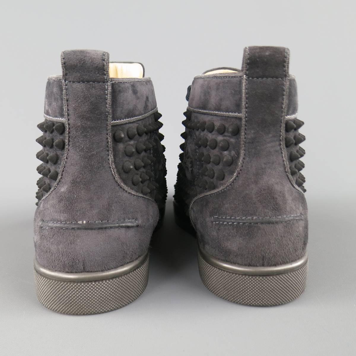 grey louboutin sneakers