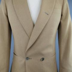 Men's PAUL SMITH 34 Tan Camel Hair Double Breasted Sport Coat