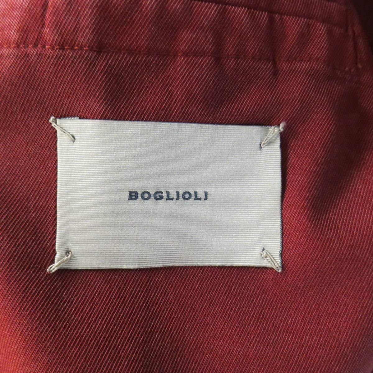 Men's BOGLIOLI 38 Burgundy Washed Dyed Soft Wool 3 button Sport Coat 1