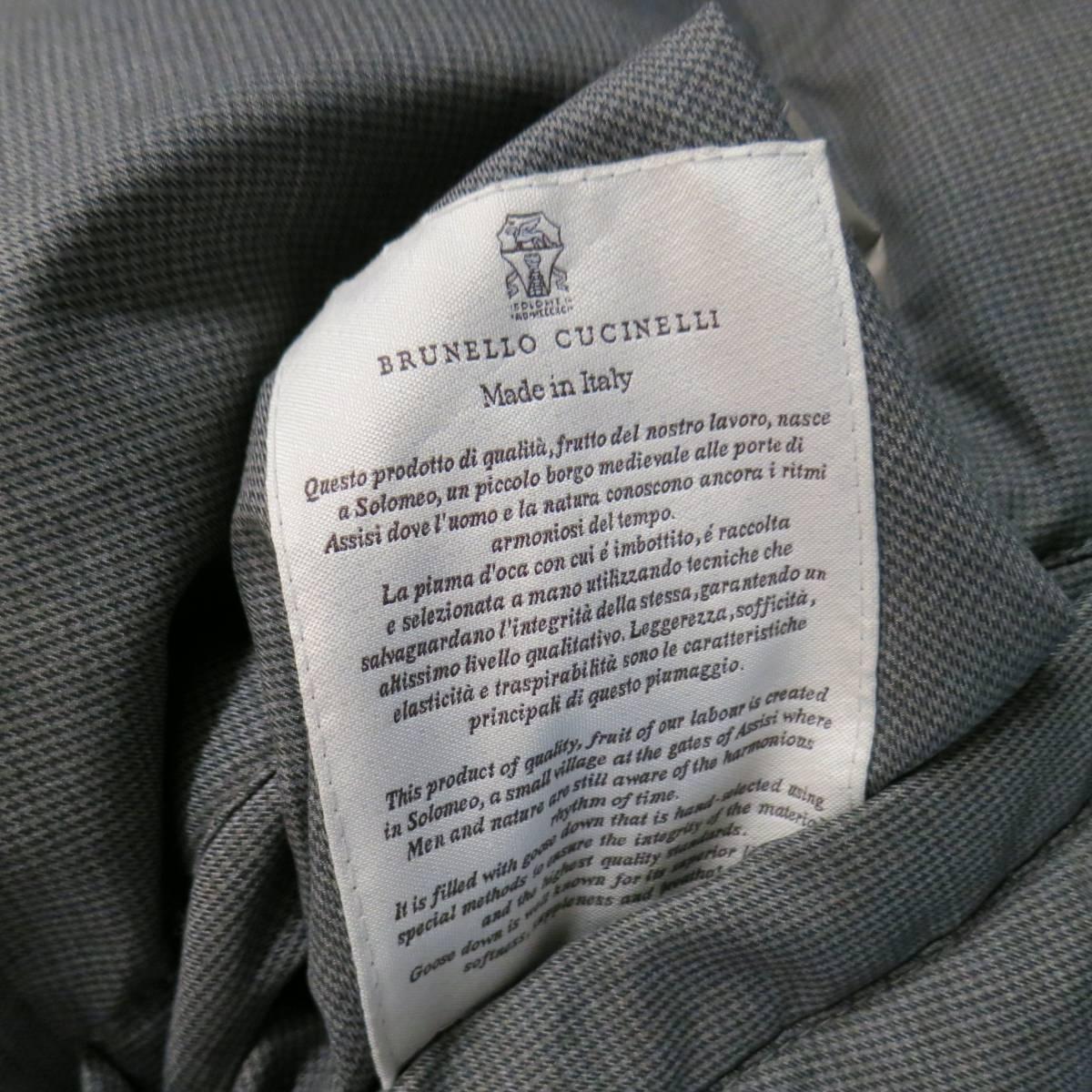 Men's BRUNELLO CUCINELLI 44 Grey / Khaki Quilted Cotton Reversible Puffer Vest 6