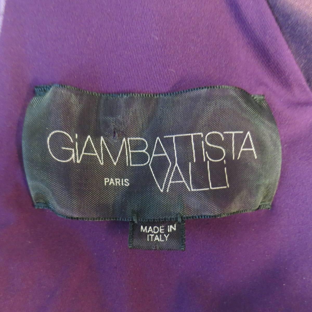GIAMBATTISTA VALLI Size XS Violet Purple Draped Turtleneck Bodycon Midi Dress 3