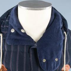 Men's JUNYA WATANABE 40 Navy Striped Wool / Mohair Quilted Down Vest