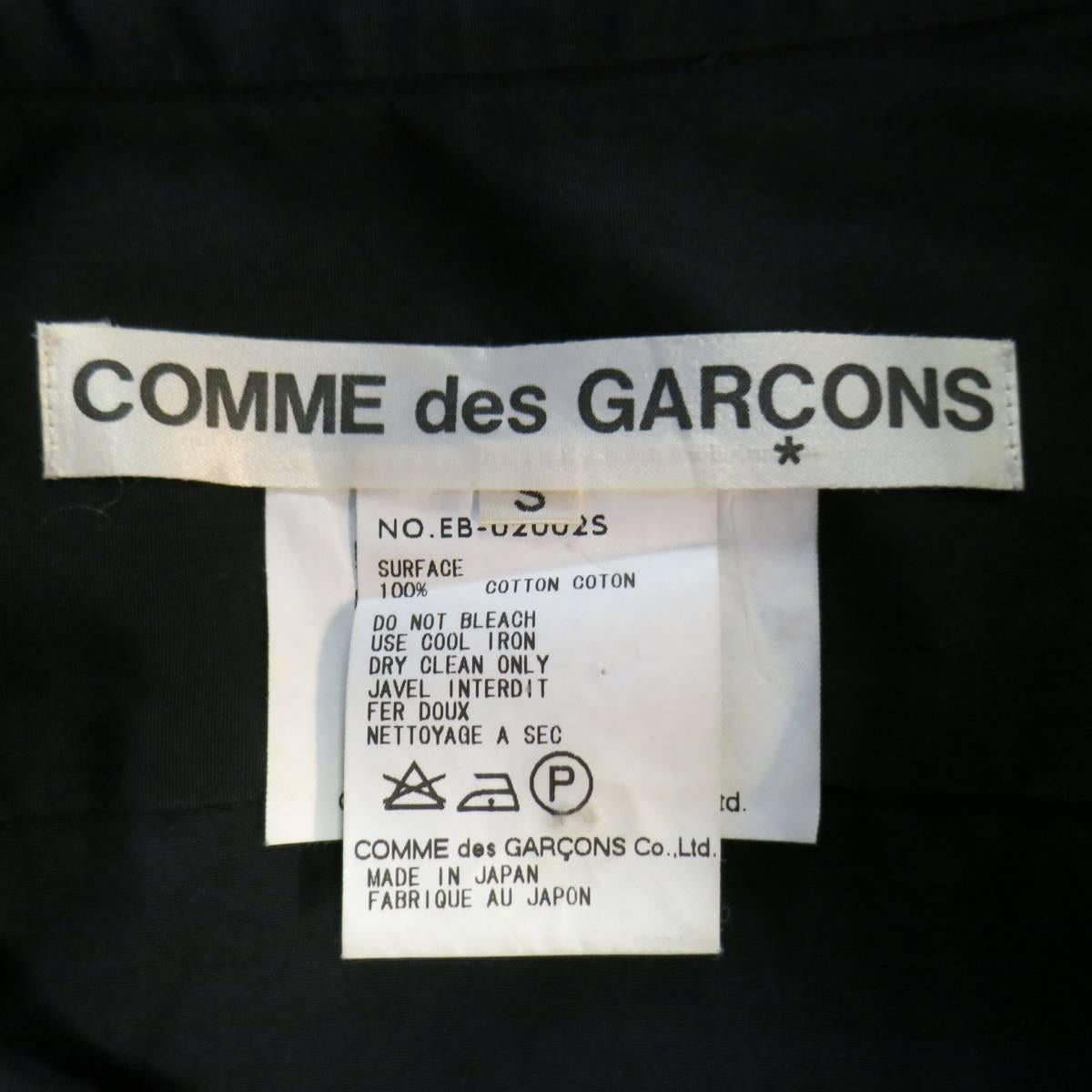 COMME des GARCONS Size S Black Cotton Long Sleeve Zip Accross Shirt 2