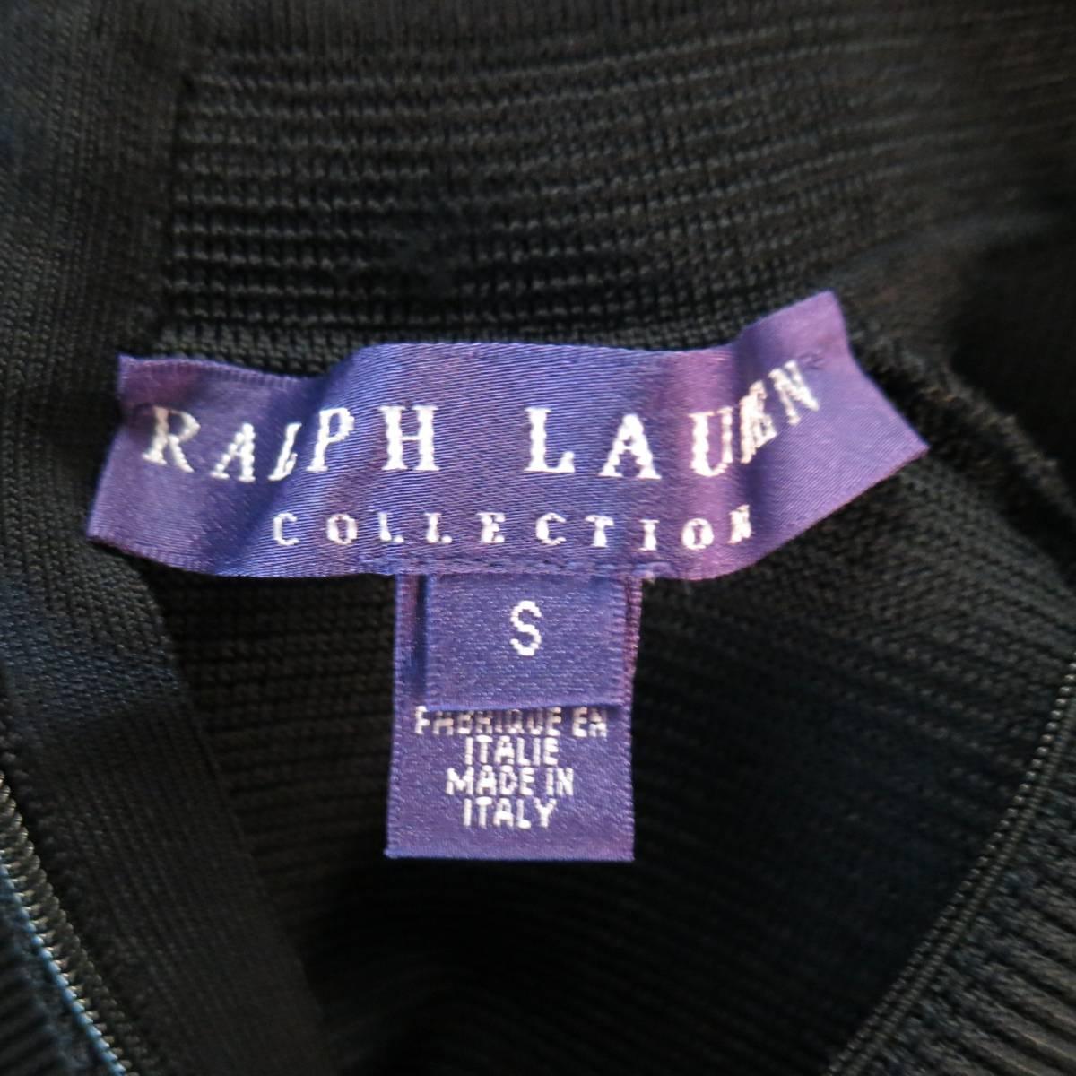 Women's RALPH LAUREN Collection Size S Black Ribbed Mock Neck Bandage Crop Top