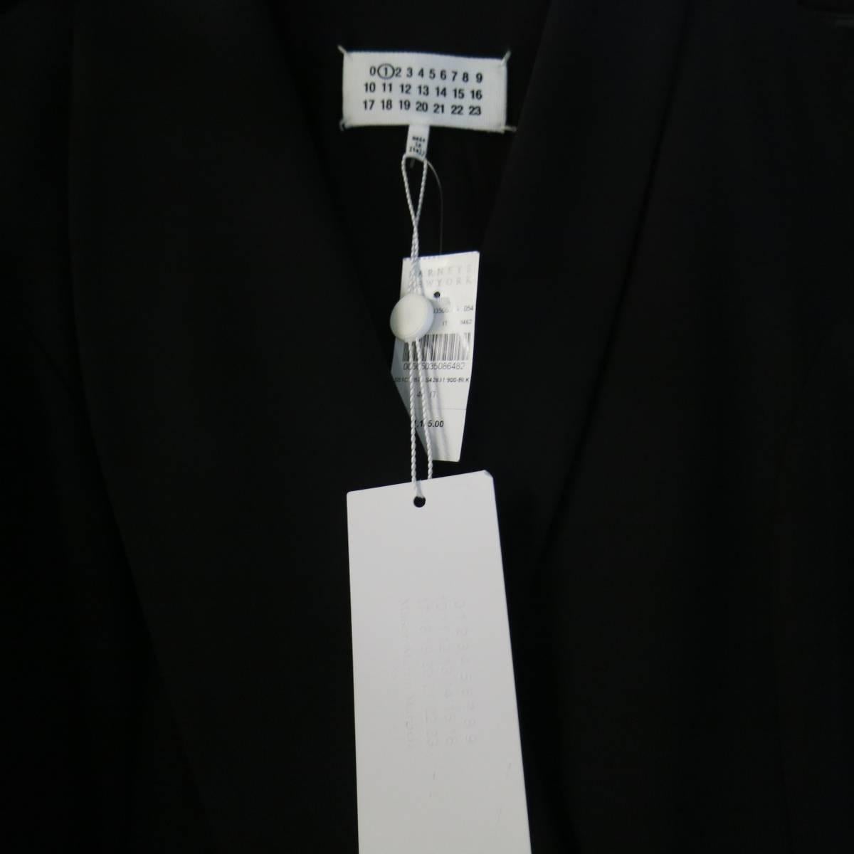 MAISON MARTIN MARGIELA Size 4 Black Wool Blend Sleeveless Wrap Tux Dress 2