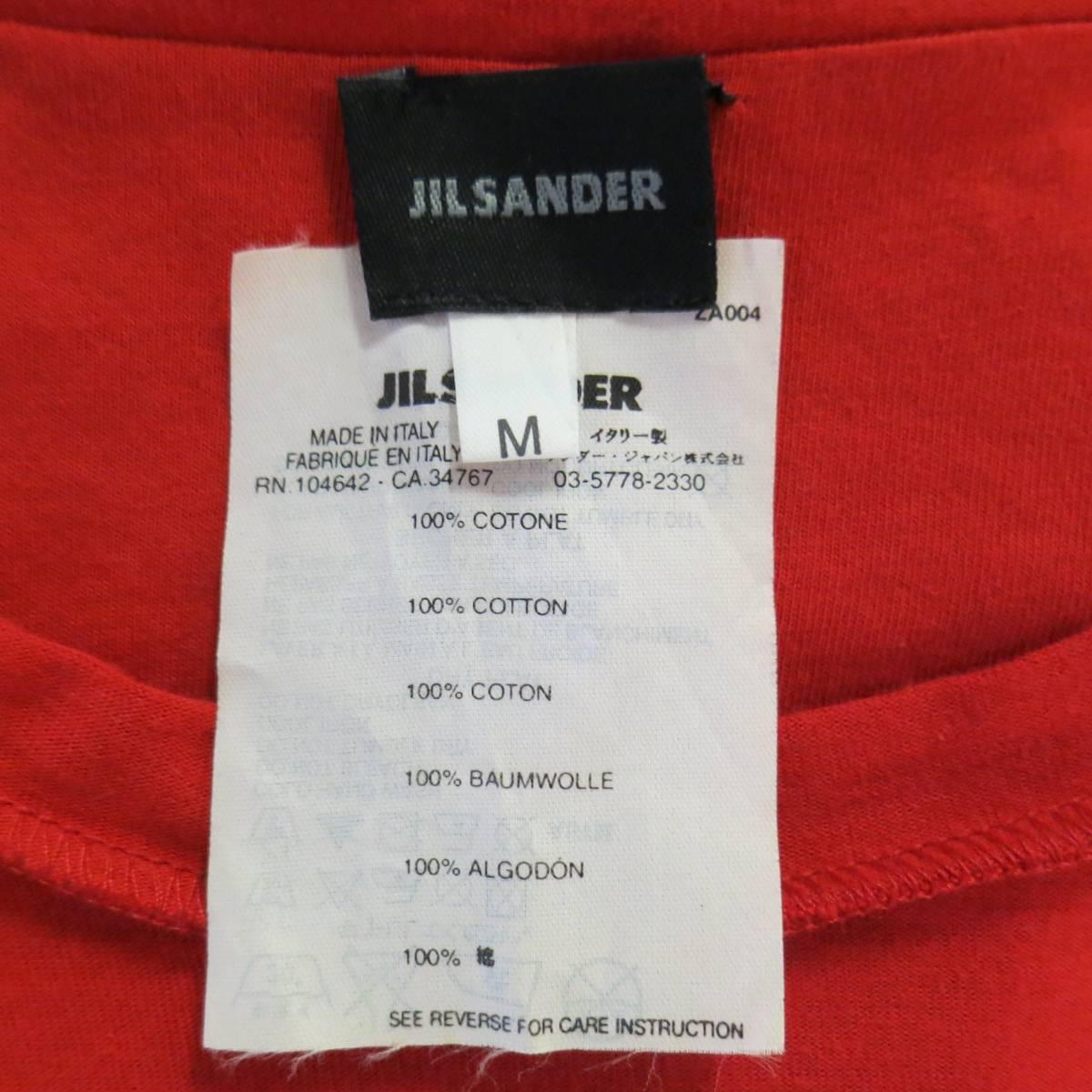 JIL SANDER Size M Red Black Roses Let It Rock Boys Don't Cry Long Sleeve T-shirt In Excellent Condition In San Francisco, CA