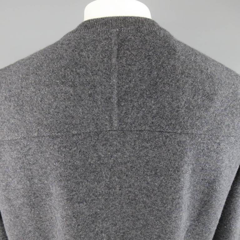 Men's JIL SANDER Size L Dark Heather Gray 3D Textured Wool / Cashmere ...