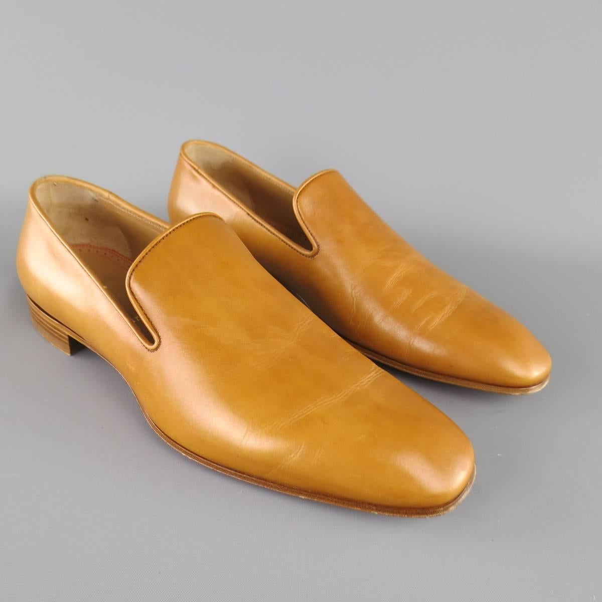 CHRISTIAN LOUBOUTIN "Dandelion Flat" loafers in a tan smooth leather with signature red sole. w\With Box. Made in Italy.
 
Excellent Pre-Owned Condition.
Marked: IT 42
 
Outsole: 12 x 3.75 in.