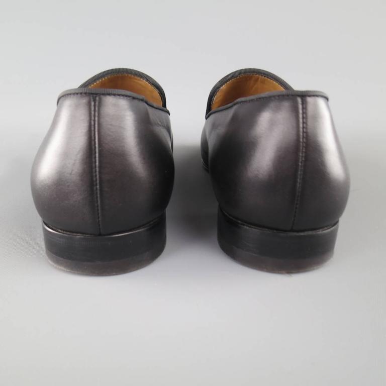 CHRISTIAN LOUBOUTIN Size 9.5 Black Solid Leather DADA FLAT Spike Tassel