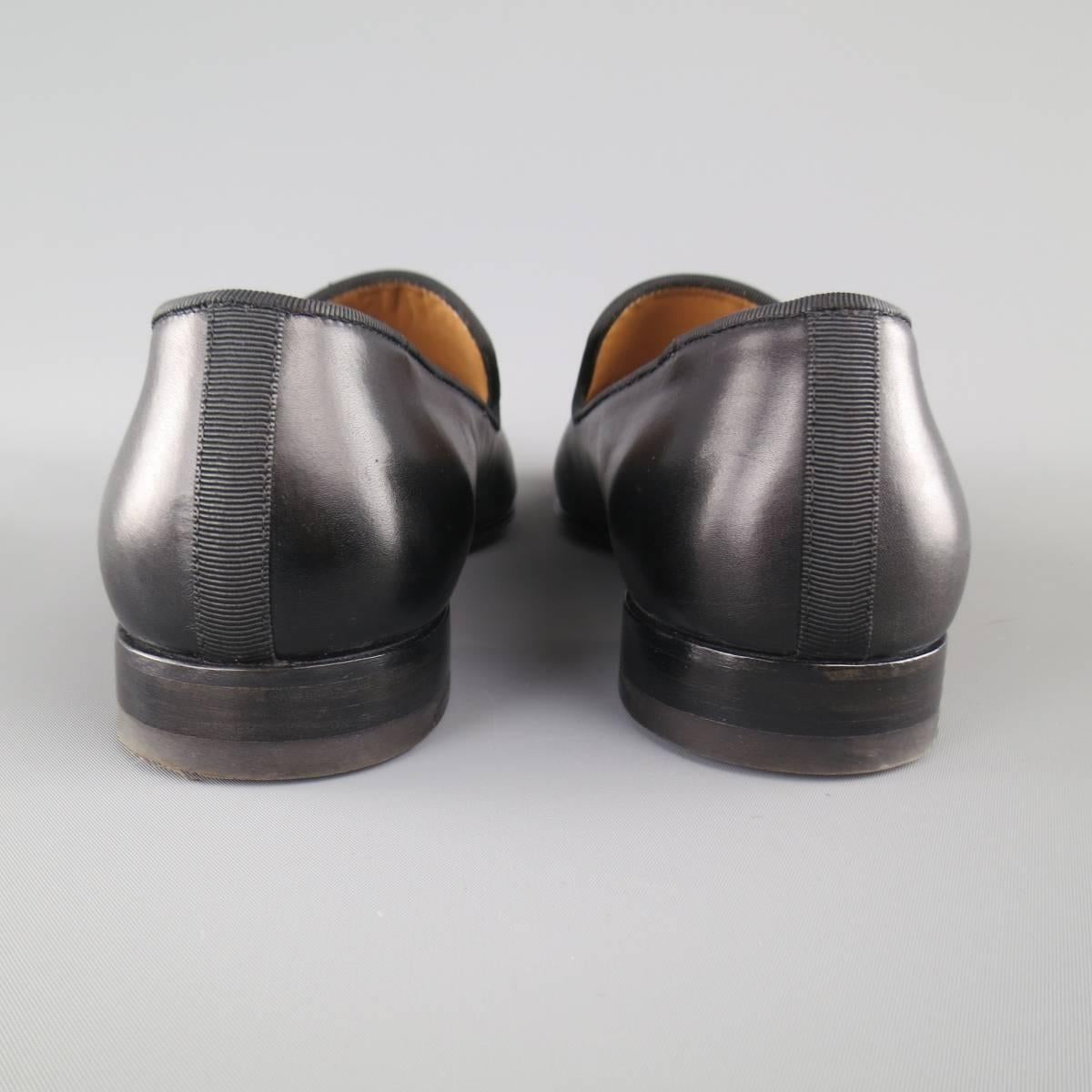 Men's CHRISTIAN LOUBOUTIN Size 9 Black Leather DANDELION FLAT Loafers 1