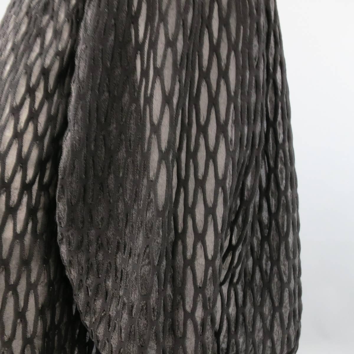 Women's CHANEL Size 6 Black Sheer Net Pattern Knit Balloon Harem Style Dress Pants