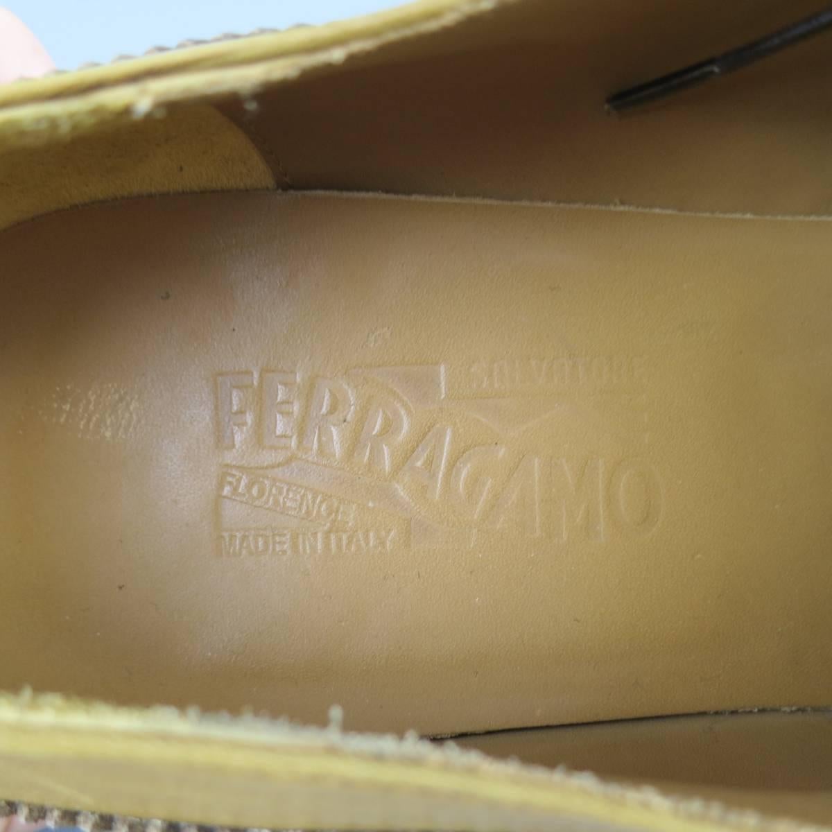 Men's SALVATORE FERRAGAMO Size 11 Tan Perforated Brogue Leather Wingtip Lace Up 3