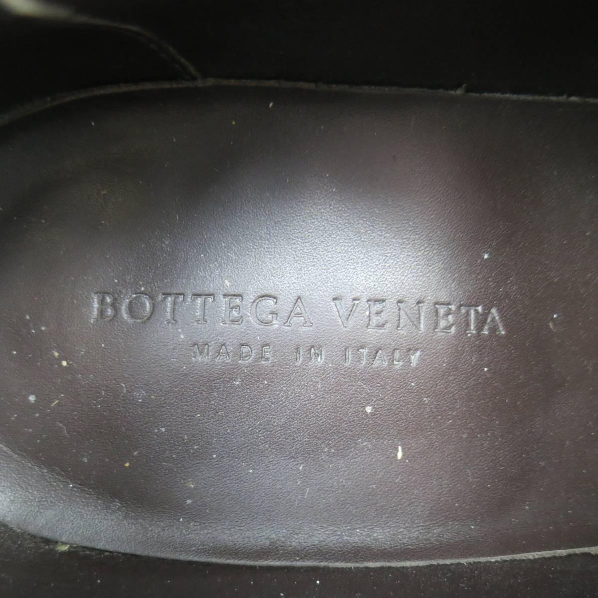Men's BOTTEGA VENETA Size 8.5 Olive Topstich Leather Wingtip Lace Up 4