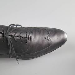 Men's SALVATORE FERRAGAMO Size 11 Black Leather Wingtip Lace Up