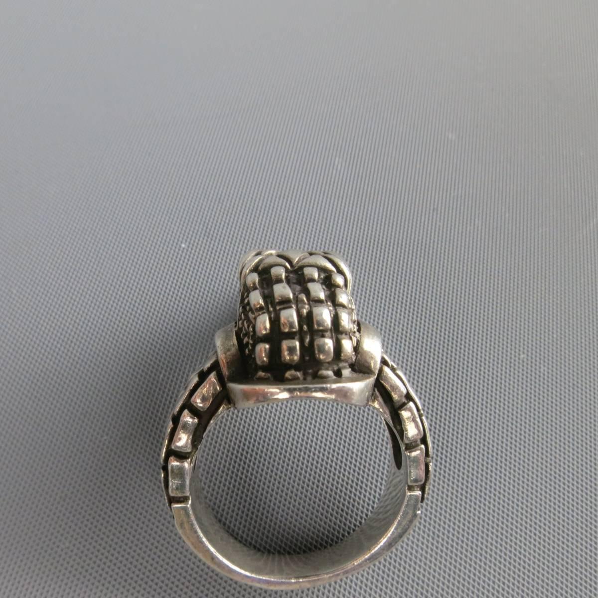 Vintage KIESELSTEIN-CORD Size 9 Sterling Silver Alligator Head Ring 1998 3