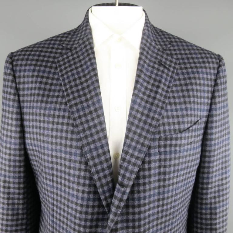 Men's TOM FORD 48 Regular Muted Purple Checkered Plaid Wool Sport Coat