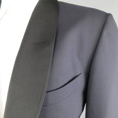 Men's TOM FORD 48 Regular Navy & Black Wool Shawl Collar Tuxedo Dinner Jacket