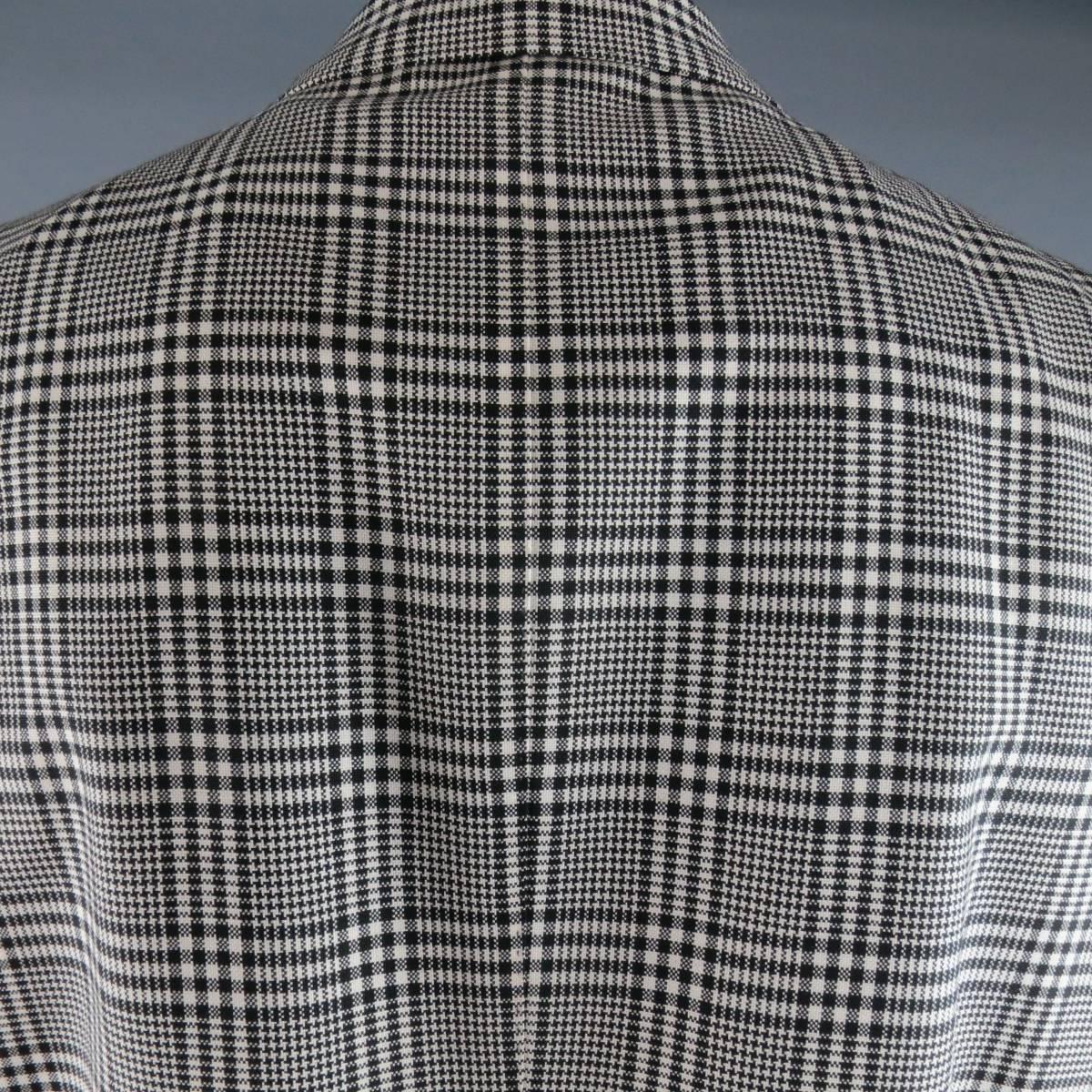 Tom Ford Black and White Glenplaid Wool / Mohair 2 Piece Peak Lapel Suit In Excellent Condition In San Francisco, CA