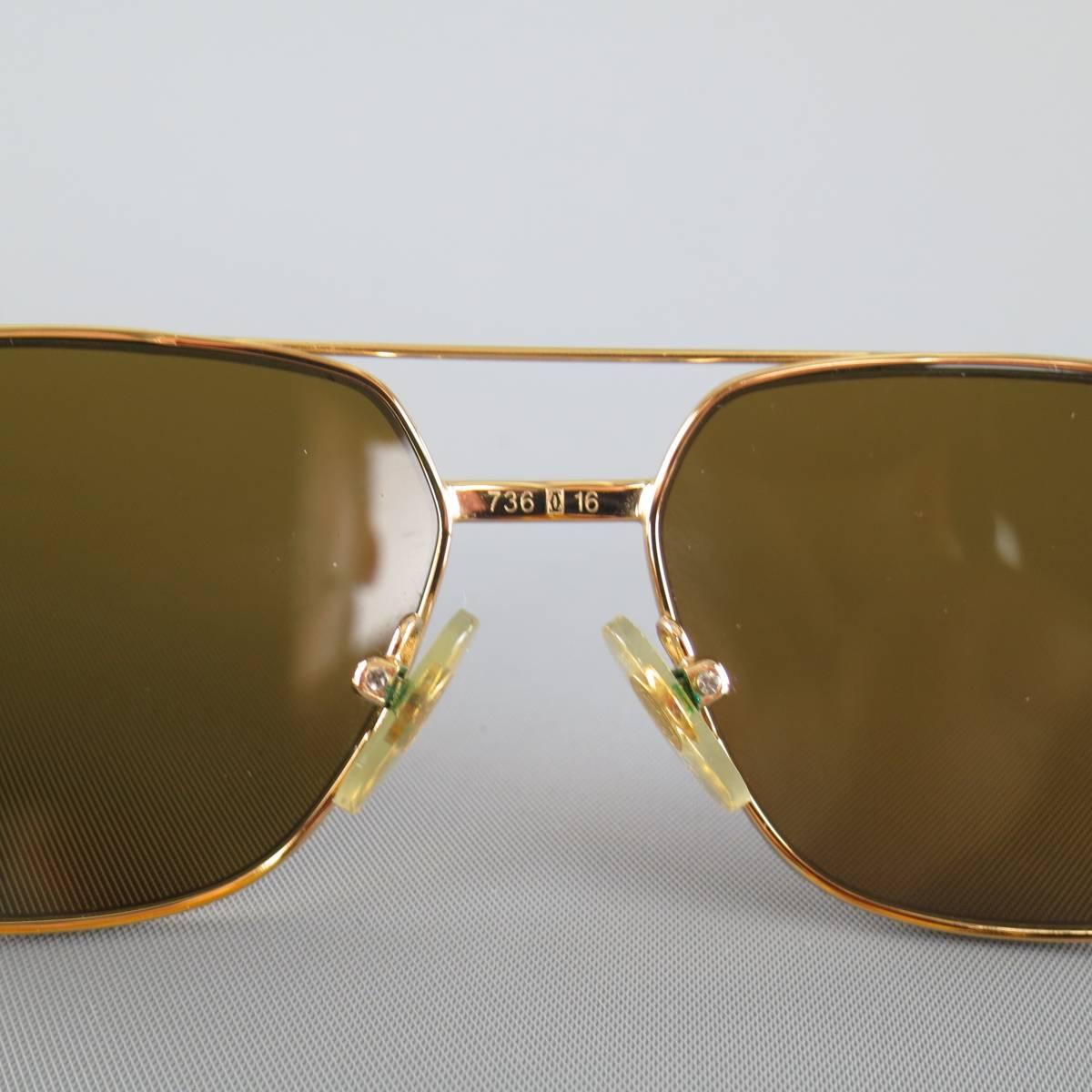 Cartier Sunglasses - Gold Tone Metal and Wood Multi Lens, 1990s  In Good Condition In San Francisco, CA