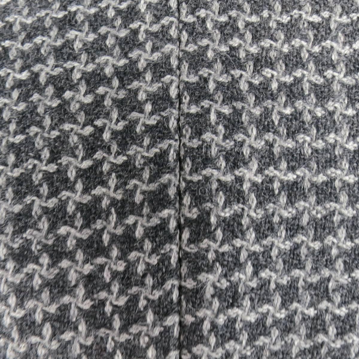Men's EMPORIO ARMANI 40 Grey Houndstooth Wool Patch Pocket Sport Coat 2
