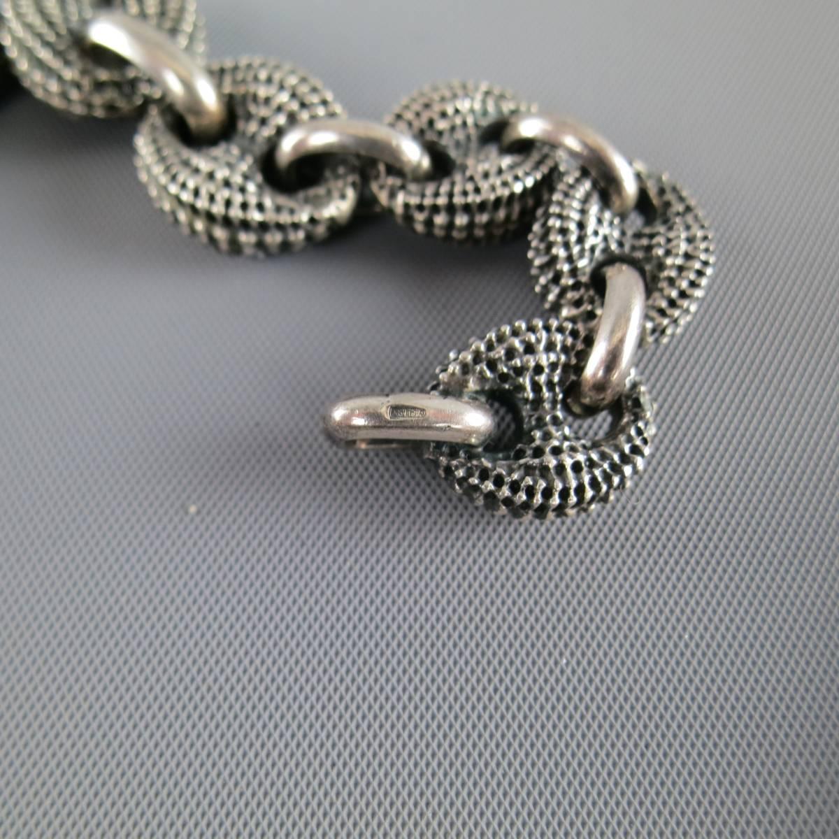 Ugo Cacciatori Sterling Silver Thick Textured Chain link Necklace 2