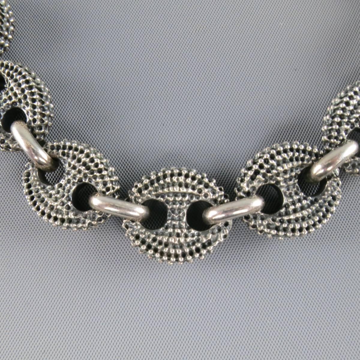 Ugo Cacciatori Sterling Silver Thick Textured Chain link Necklace In Excellent Condition In San Francisco, CA