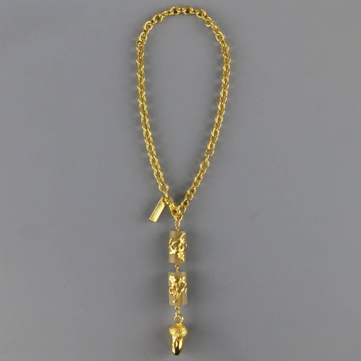 DSQUARED2 Gold Tone Antique Style Acorn Chain Necklace 1