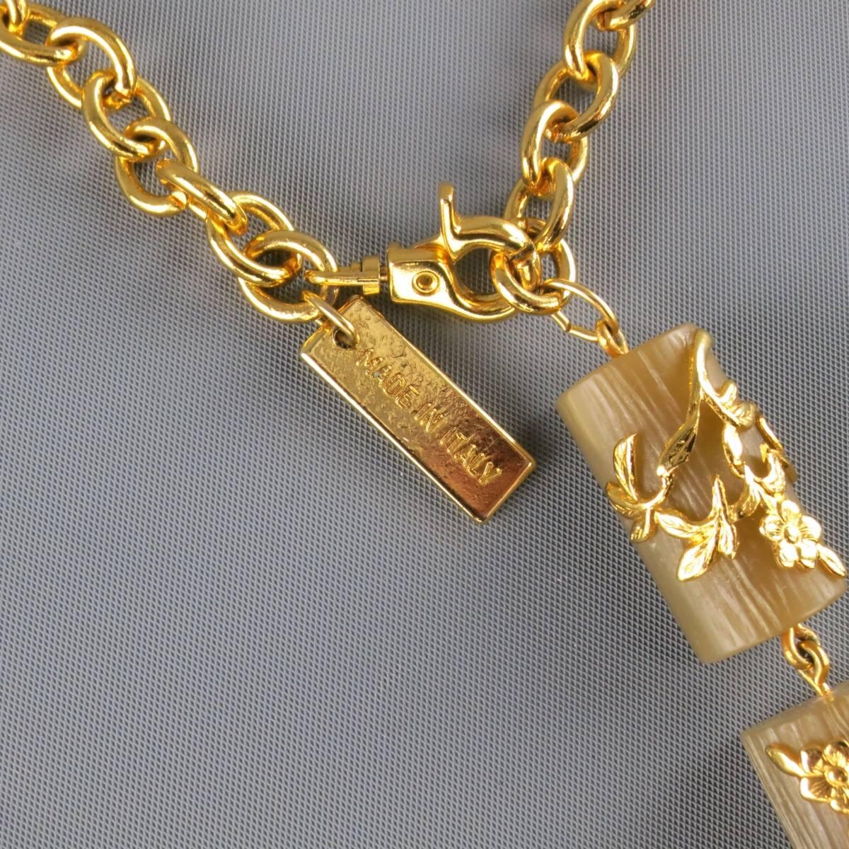 DSQUARED2 Gold Tone Antique Style Acorn Chain Necklace In Excellent Condition In San Francisco, CA