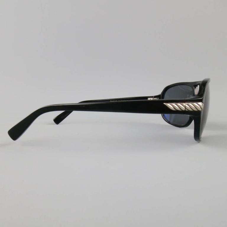 DAVID YURMAN Sunglasses Black Acetate Sterling Silver Aviator ...