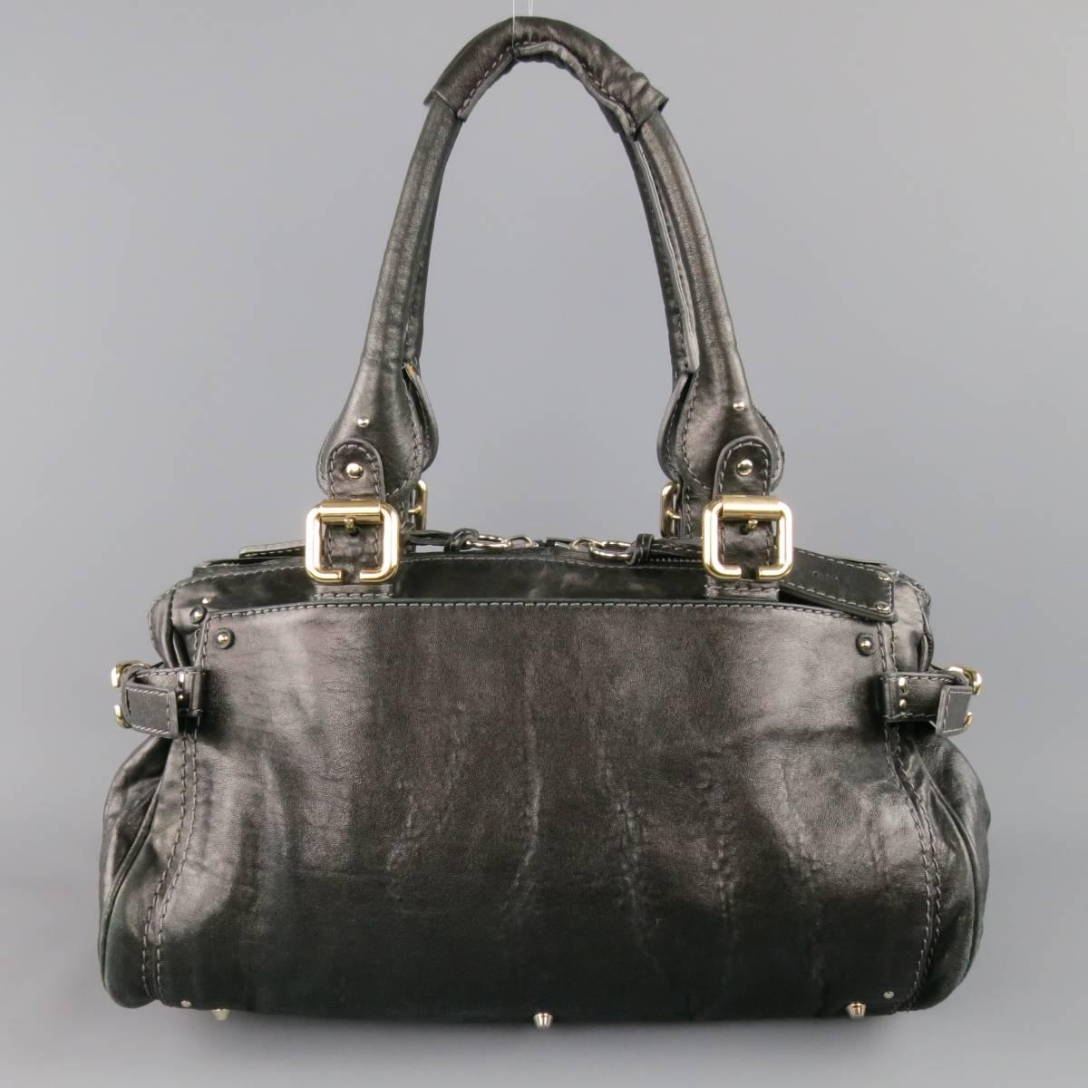 CHLOE Umhängetasche - Charcoal Leder Paddington Capsule PadLock Kette für Damen oder Herren