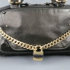 CHLOE Shoulder Bag - Charcoal Leather Paddington Capsule PadLock Chain