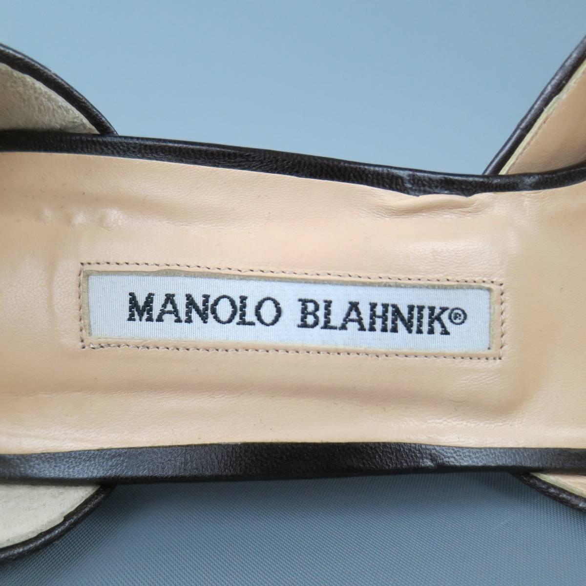 MANOLO BLAHNIK Size 10.5 Leopard Pony Hair Peep Toe D'Orsay Pumps In Good Condition In San Francisco, CA