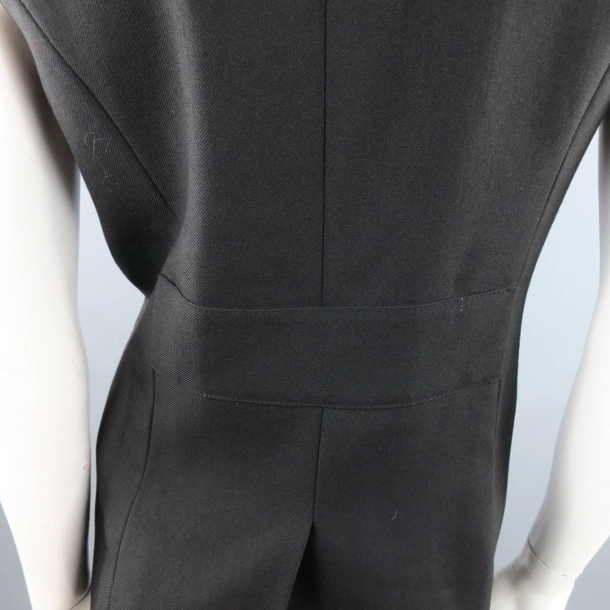 3.1 PHILLIP LIM Size 6 Black Virgin Wool Blend Notch Lapel Blazer Vest 1