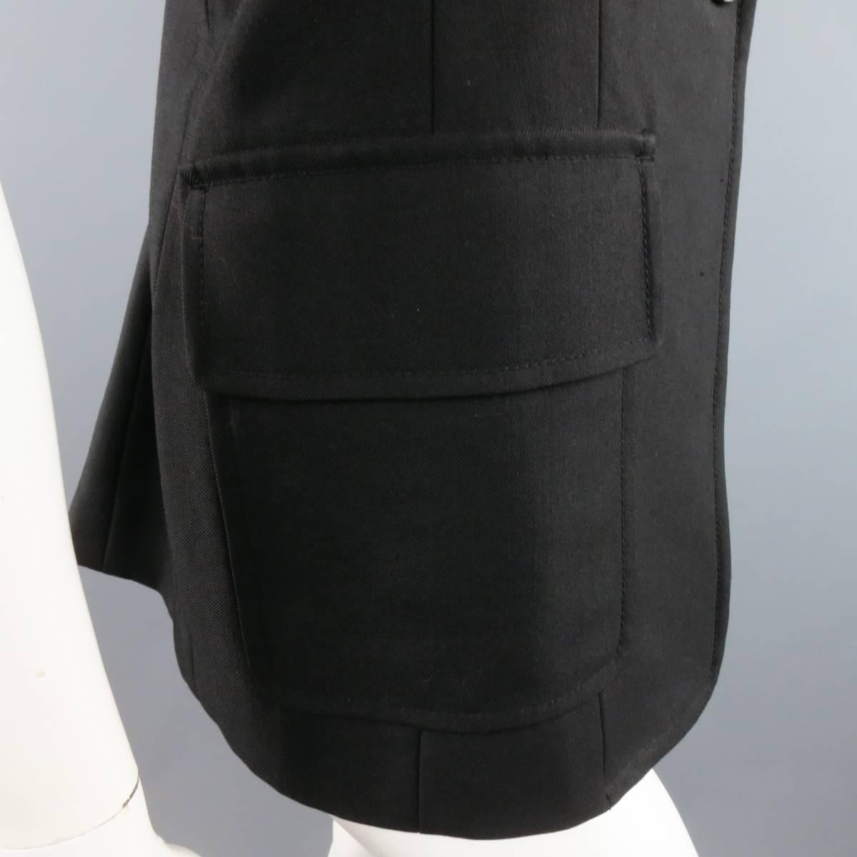 Women's 3.1 PHILLIP LIM Size 6 Black Virgin Wool Blend Notch Lapel Blazer Vest